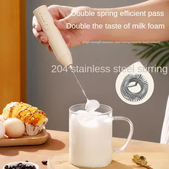 Wireless Milk Frother for Coffee, Electric Handheld Mixer with Cappuccino Maker, Mini Egg Beater for Cooking and Milk Foam 1