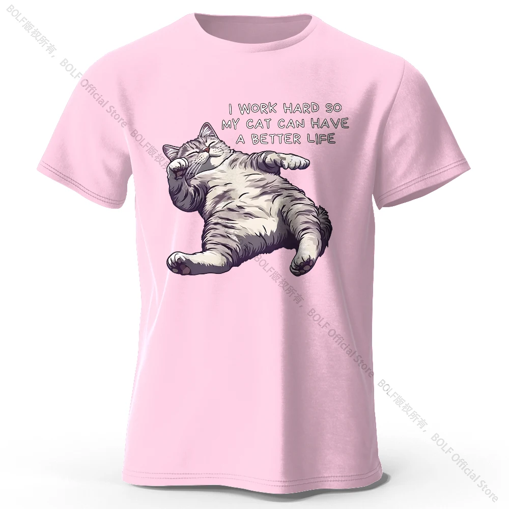 Charming Cat Lover 100% Cotton Tee - Soft & Breathable Round Neck Short Sleeve Unisex Shirt