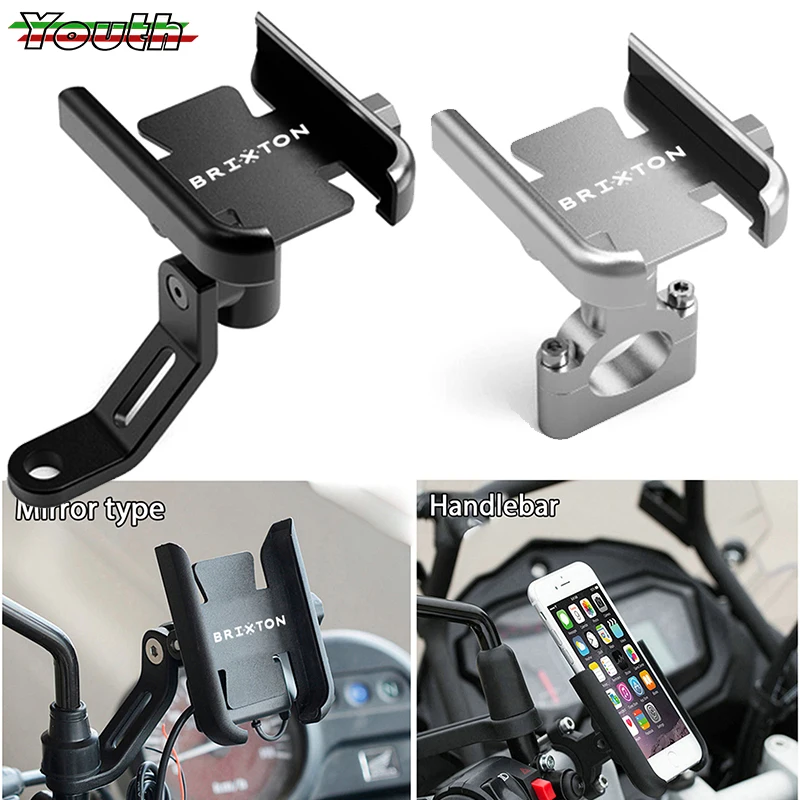 

For BRIXTON Cromwell 1200 125 250 Crossfire 500 Felsberg 125 250 Storr 500 Sunray 125 Handlebar Phone Holder GPS Stand Bracket