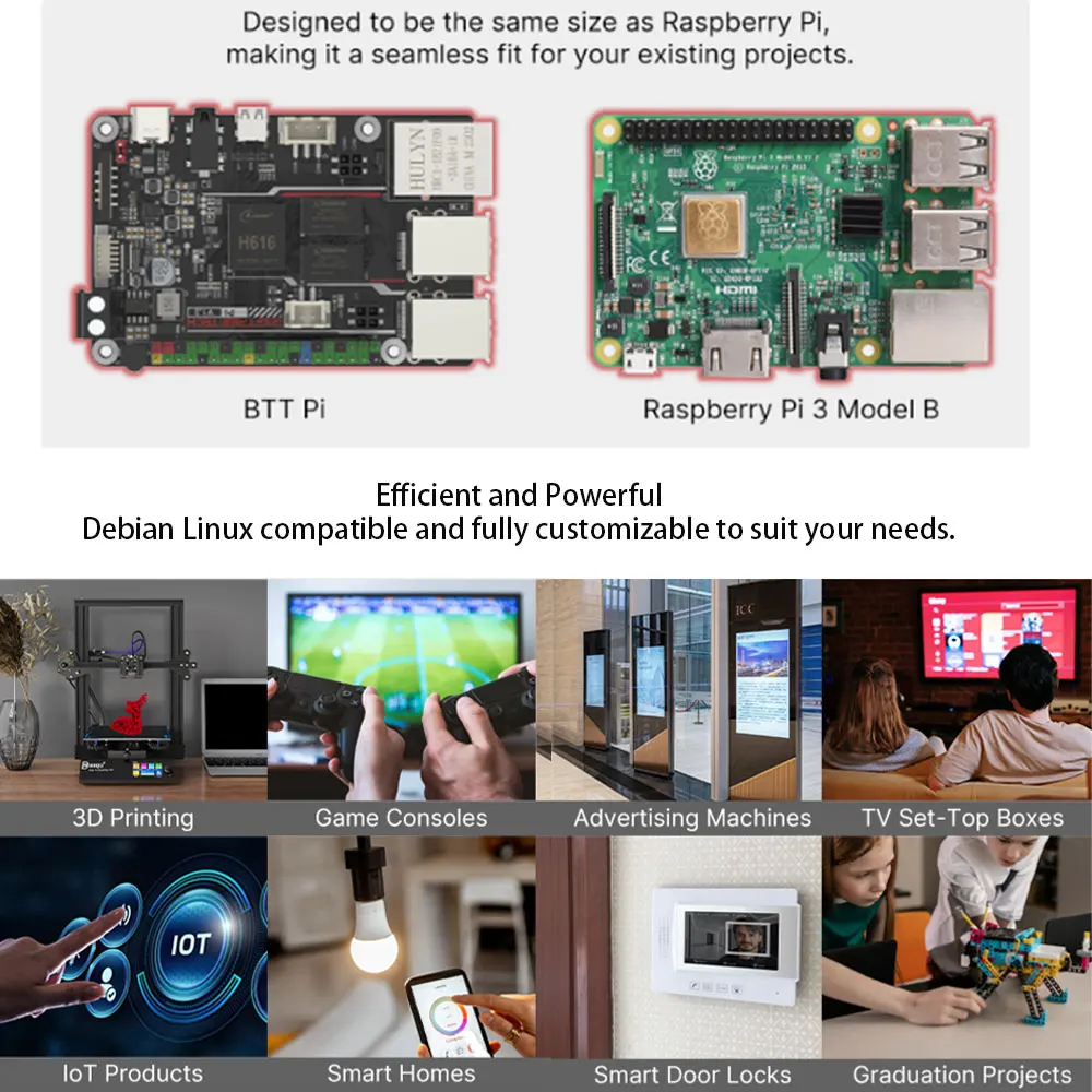 Bigtreetech-pi V1.2 Placa 64 Bits Quad Core Cortex-a53 Computador vs Raspberry pi pi Laranja Atualização para Impressora 3d Klipper - Imagem 6