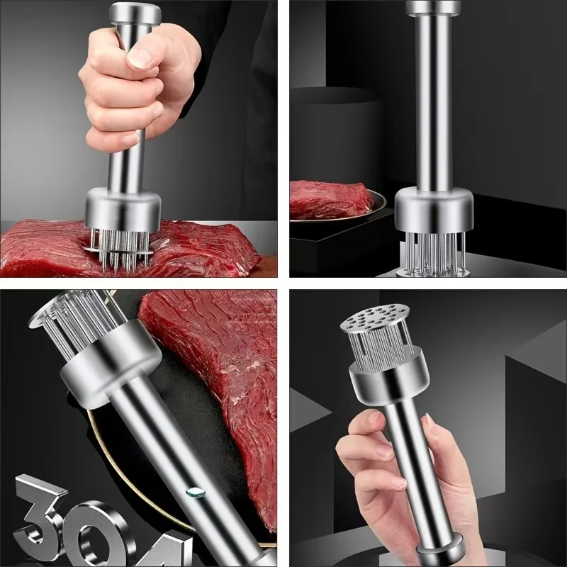 Stainless Steel 304 Meat Tenderizer Needle Steak Needle Tool Professional Meat Punch Tenderizing Device 1pc