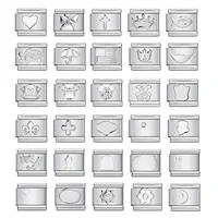 Animal Turtle Fish Bear Mouse Convex Italian Charm Link Fit 9mm Stainless Steel Bracelet For Wamon Man DIY Jewelry Making Beads 1