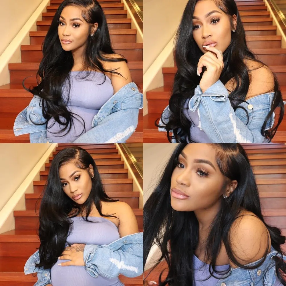 13x4 Lace Frontal Wigs Body Wave Lace Front Human Hair Wigs For Women Pre Plucked Peruvian Body Wave Remy Hair Baby