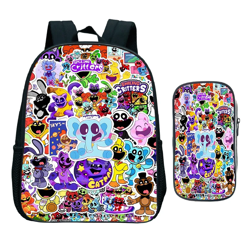 

Детские школьные ранцы с принтом смайликов, легкий рюкзак для учеников и учебников для маленьких мальчиков и девочек, комплект из 2 предметов