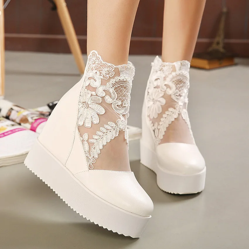 Fashion Platform Shoes for Women Summer Sexy Comfortable Outdoor Heels Women's Black Casual Hollow Out Breathable Shoes