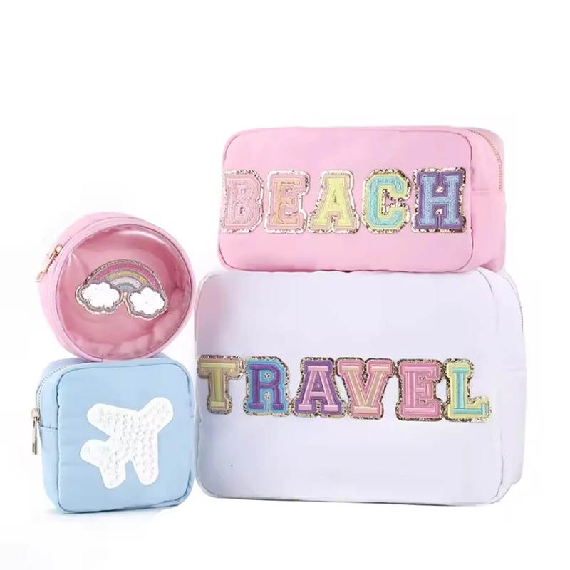 Fast Ship S M L XL Size Multi Colors Women Nylon Zipper Pouch Travel Organizer for Girls Gift Cosmetic Toiletry Bag Make Up Bag 3