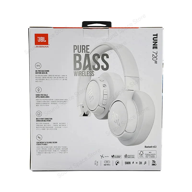 JBL TUNE 720BT ワイヤレスヘッドホン JBL TUNE 720BT 折りたたみ式ワイヤレス Bluetooth 5.3