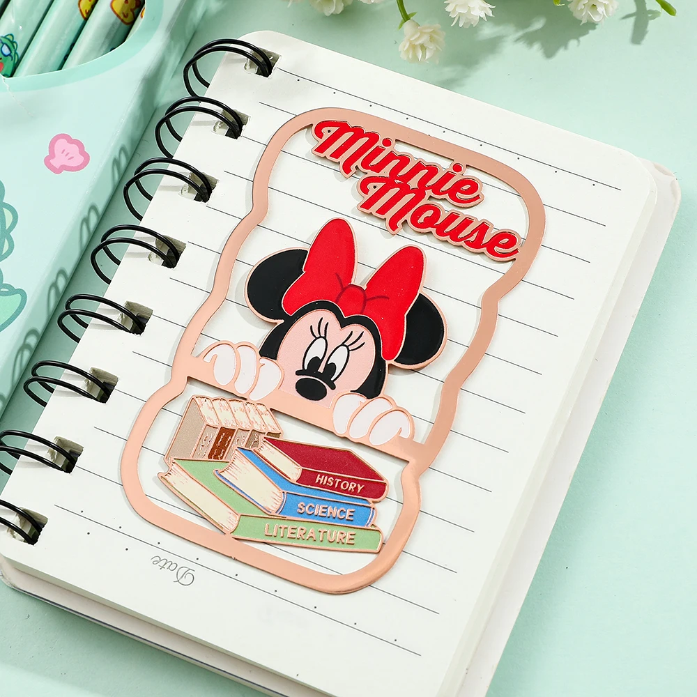 애니메이션 디즈니 미키 북마크 소녀 선풍기 컬렉션, 귀여운 금속 북마크, 독서 마커, 도서 애호가 선물, 책 액세서리