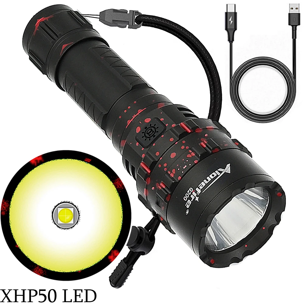 

Rechargeable LED Flashlights, 8000Lumens Super Bright Tactical Flashlights,XHP50 Zoomable Tactical Flashlight for Emergencies
