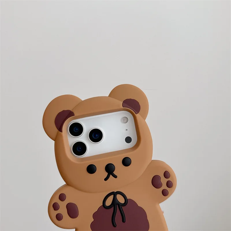 3D Cartoon Bear Silicone iPhone Case – Shockproof Cover — detail image 10