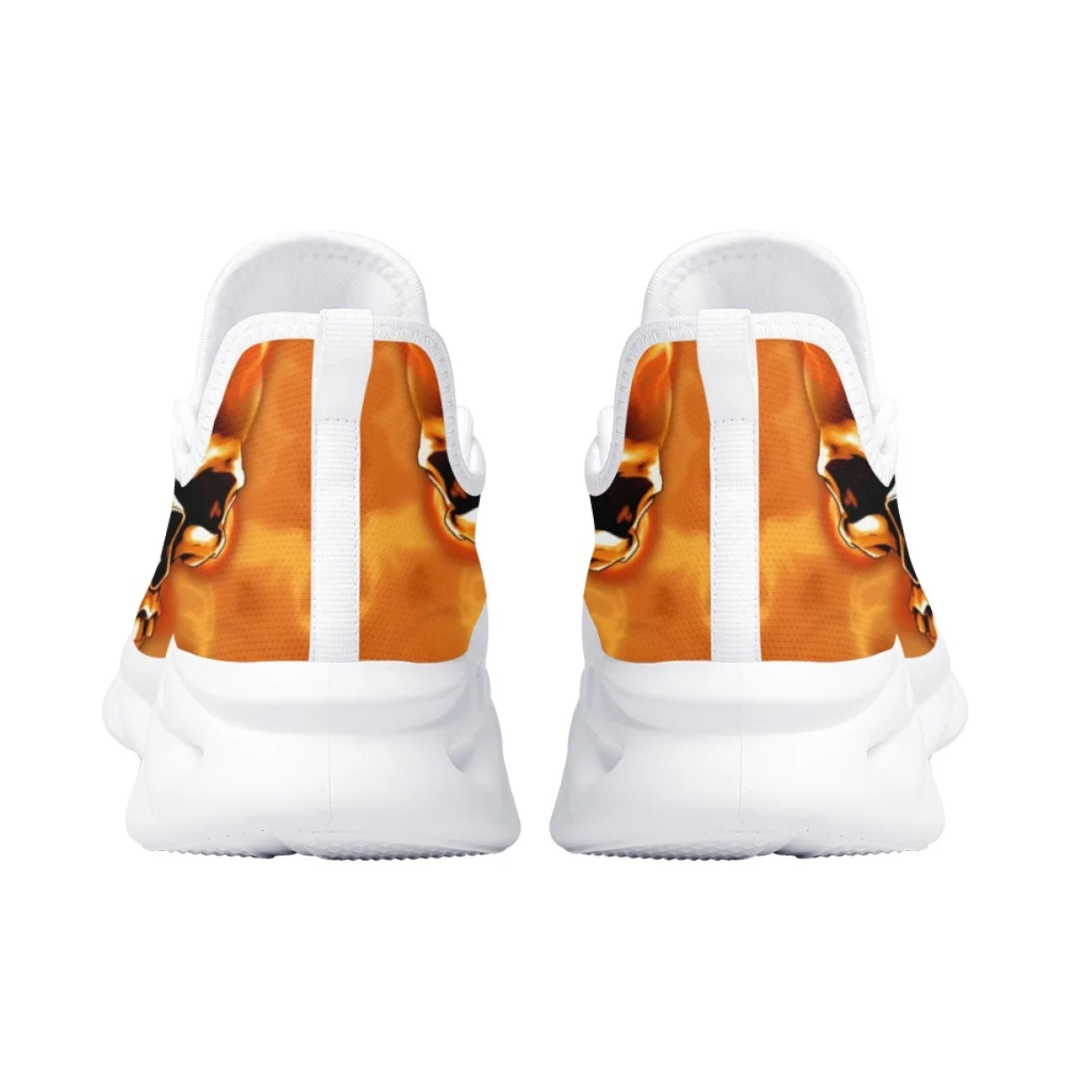 Skull Print Ladies Casual Shoes Jogging Shoes Fashion Lace-Up Sneakers Woman Flats Comfort Walking Durable Non-Slip Toe Flats