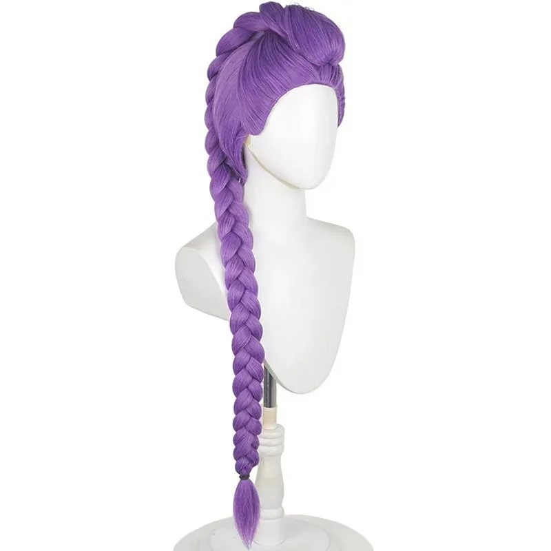 Parrucca cosplay Rumi per donne adulte, viola con trecce e coda di cavallo, per cosplay Comic Con - immagine 2