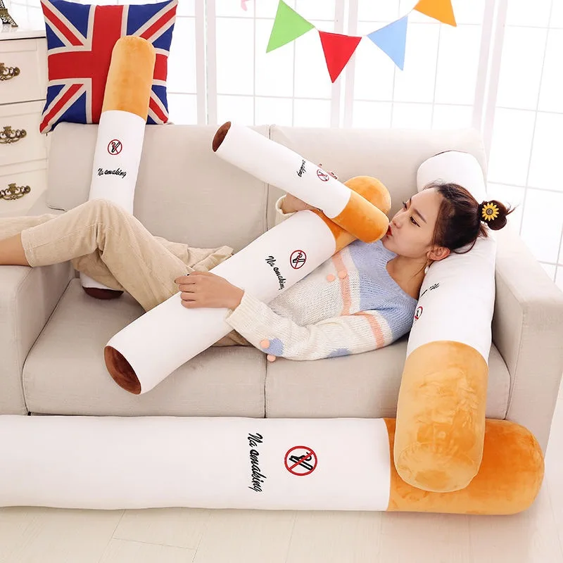 Hot Creative Smoking Cylindrical Sleeping Cushion Cigarette Pillow Plush Toys Fashion Boyfriend Birthday Gift