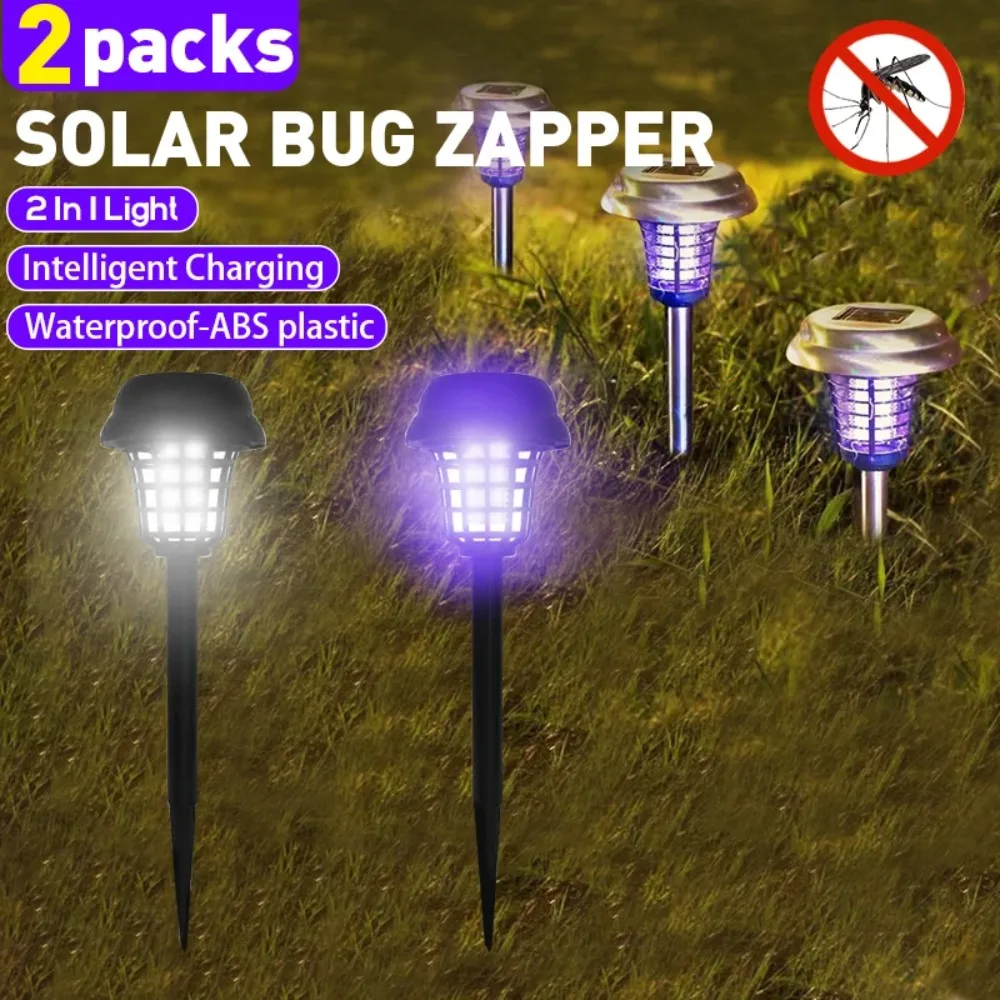 2/4pcs Solar Powered Mosquito Killer Lamp, IP65 Waterproof Outdoor Bug Zapper, Eco-Friendly & Energy-Saving