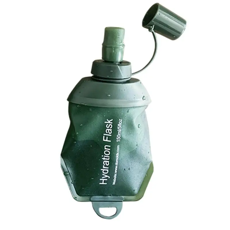 Sports Water Bottle Portable Water Bottle 1PC 150ml/250ml/500ml TPU Folding Soft Flask for Running Hydration