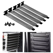 New 5Pcs/lot Black Hard Steel Dust Filter Blanking Plate PCI Slot Cover With Screws