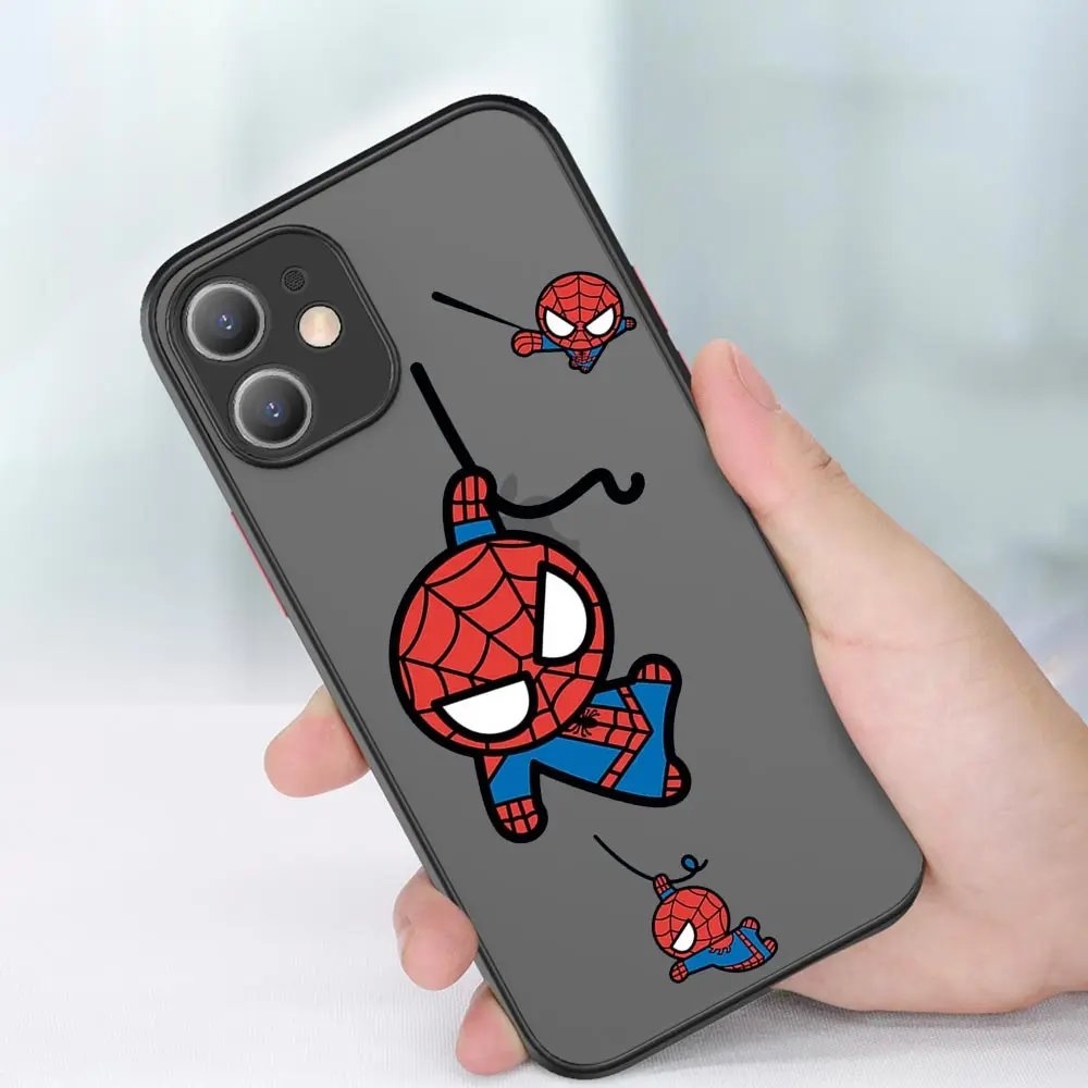 iphone 13 pro max case clear Marvel spider man spiderman Case For iPhone 13 12 11 Pro Max XR XS X 6s 7 8 Plus SE 12 Mini Luxury Shockproof Matte Cover Funda 13 pro max case