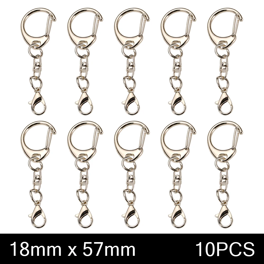 5-10pcs Lobster Clasp Key Ring 57mm Keychain C shape Clasps