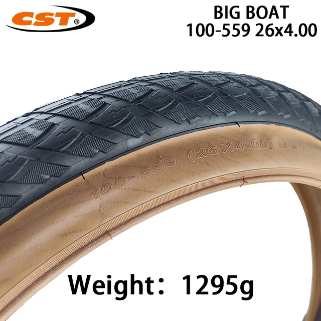 CST BIG BOAT 26 Inch 100 559 26x4 00 Brown Edge Wired Tire 60TPI MTB cst-big-boat-26-inch-100-559-26x4-00-brown-edge-wired-tire-60tpi-mtb