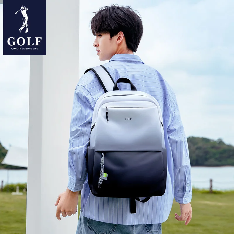 GOLF Gradient Backpack for Men's New Trendy Brand Fashion Computer Backpack for Junior, High School, and College Students