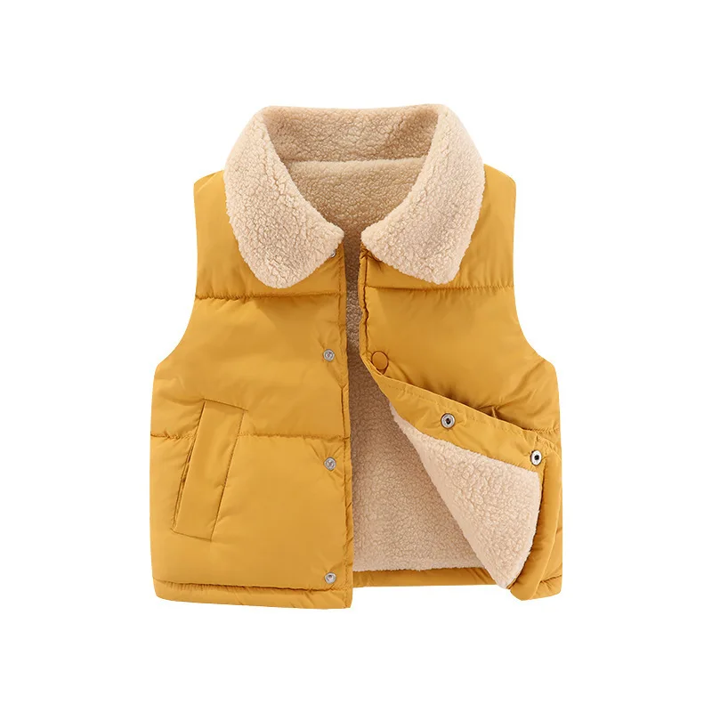 1pcs Girls Boys Down Vest Children Plush Vest Winter Baby Thickened Vests Boy's Coat Girl's Sleeveless Jacket Kids Waistcoat - Image 6