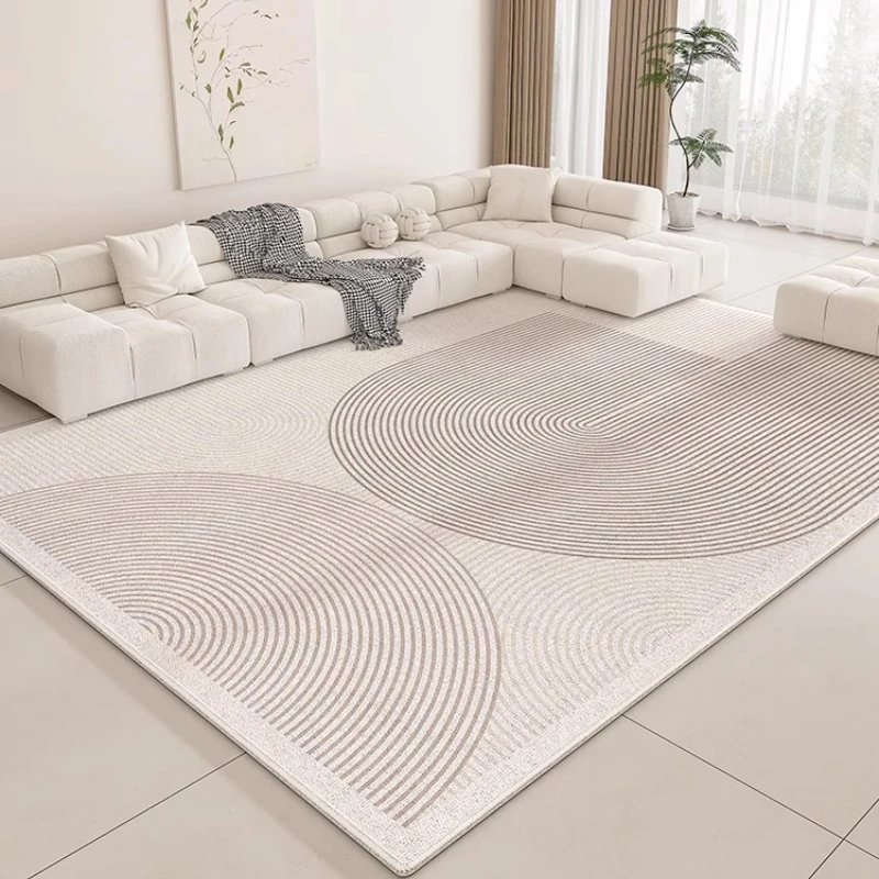 

Cream Striped Carpets for Living Room Fluffy Soft Bedroom Decor Anti-slip Carpet Home Thick Lounge Rug Cloakroom Plush Floor Mat