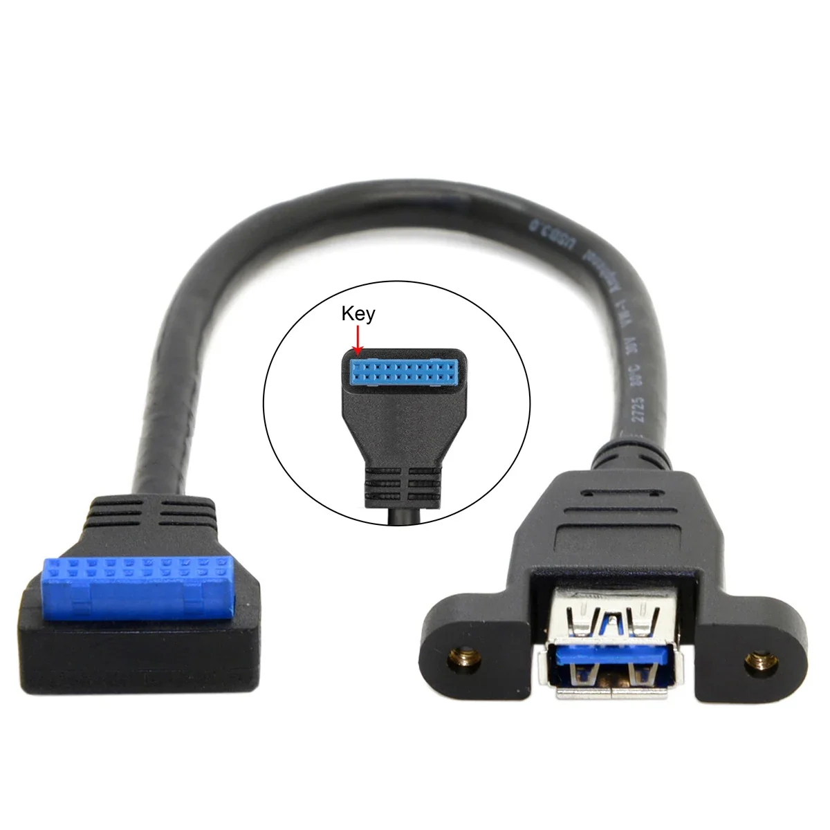 

USB 3,0, угол 90 градусов вверх и вниз, один порт, внутренняя резьба, тип, установленный на материнской плате, 20-контактный кабель, 30 см