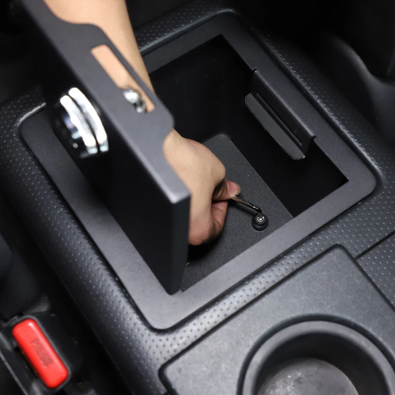 For Toyota FJ Cruiser 2007-2021 Black Car Armrest Storage Privacy Password Lock Security Safe Box Car Interior Accessories