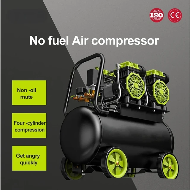 Compresseur d'air portable silencieux sans huile, peinture en aérosol,  pompe à air haute pression, compresseur d'air de voiture, 30L, 220V, 1490W  - AliExpress