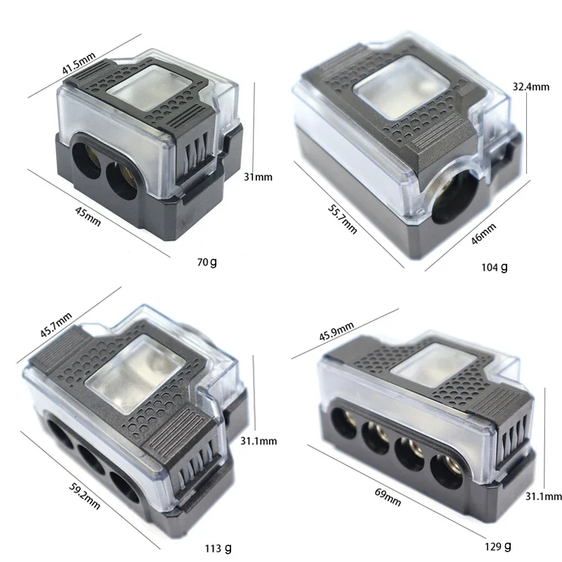 Car Junction Box Power Distribution Block Audio Power Fuse Holder Distribution 0 Gauge In To 4 Gauge Out Fuse Holder Power Distribution