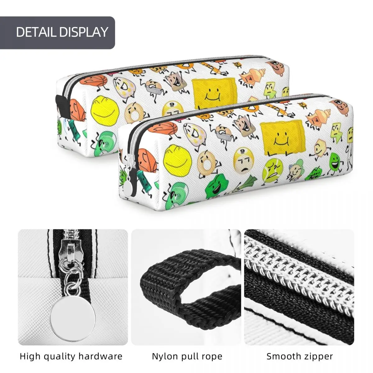 BFDI Inanimate Insanity Cartoon Pencil Case Lovely Battle for Dream Island Pen Box Bag Girls Boys Office Zipper Pencil Pouch