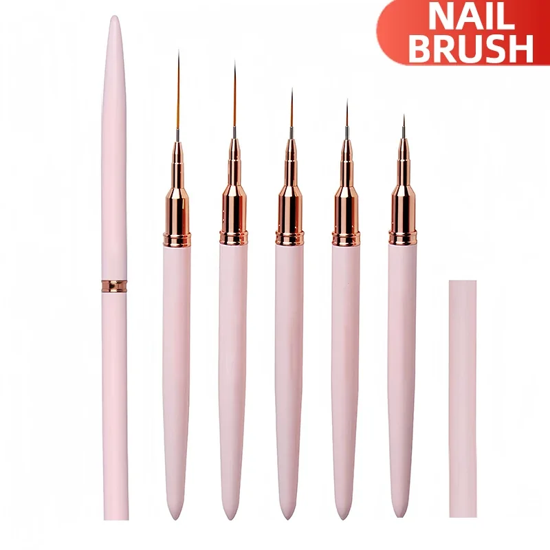 프렌치 스트라이프 네일 아트 라이너 브러쉬 세트 네일 아트 라이너 스트라이핑 브러쉬 7/9/11/15/25mm DIY 드로잉 펜 ..