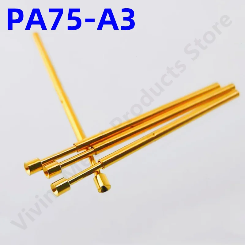 

100PCS PA75-A3 Spring Test Probe PA75-A Test Pin Test Tool 17.0mm Dia 1.02mm Gold Needle Tip Dia 1.50mm Pogo Pin P75-A P75-A3