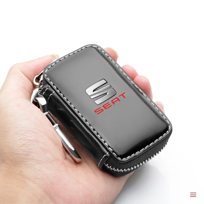 Elegant Leather Key Bag - Universal Car Keychain Wallet