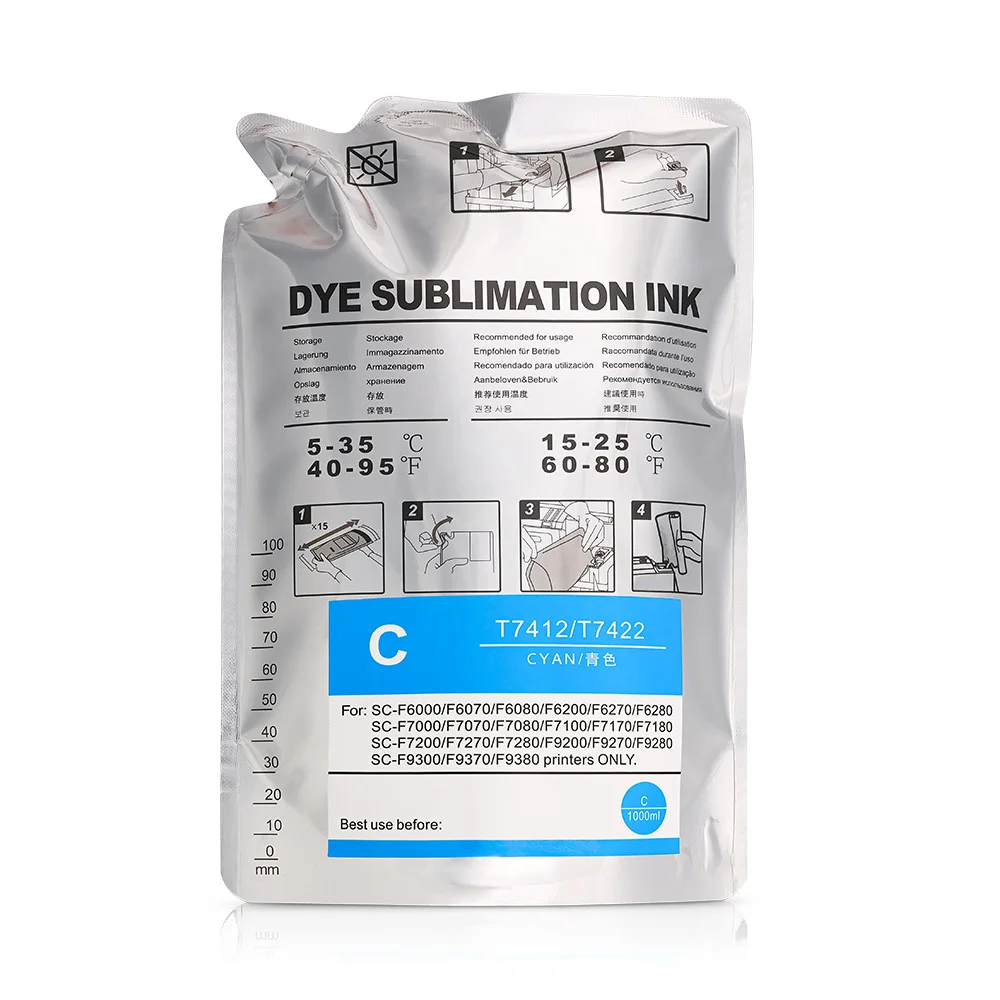 1000ML T7411 T7414 T741X Ink Packs Dye Sublimation Ink Pack For Epson SureColor F6000 F6070 F6200 F6270 F7000 F7200 F7270 F9200