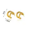 CARLIDANA Large Triple Layer C-Shaped Women Earrings Stainless Steel Gold-Plated Metalized Texture Geometric Thick Hoop Earrings 6