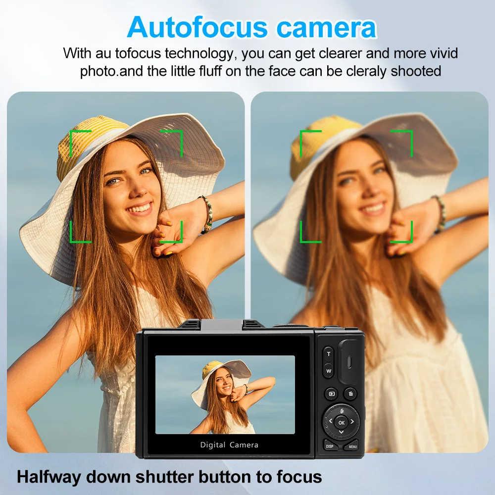 Digital Camera 4K Digital Camera 64MP 3.0 Inch Rotatable Screen 18X Digital Zoom WiFi Vlog Camcorder Retro Video Recorder YouTub Webcam