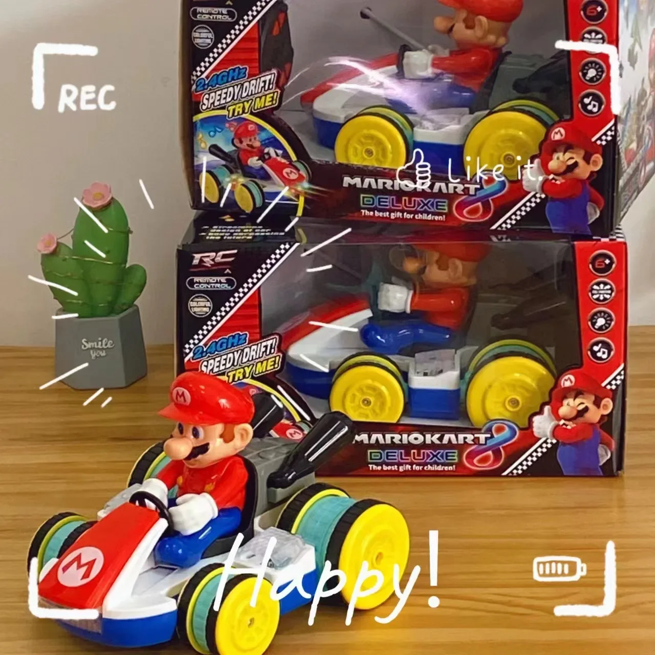Vendita Calda Super Mario Remote Control Racing Lighting Kart Racing Toys Cool Children'S Festival Gift Produttore All'Ingrosso