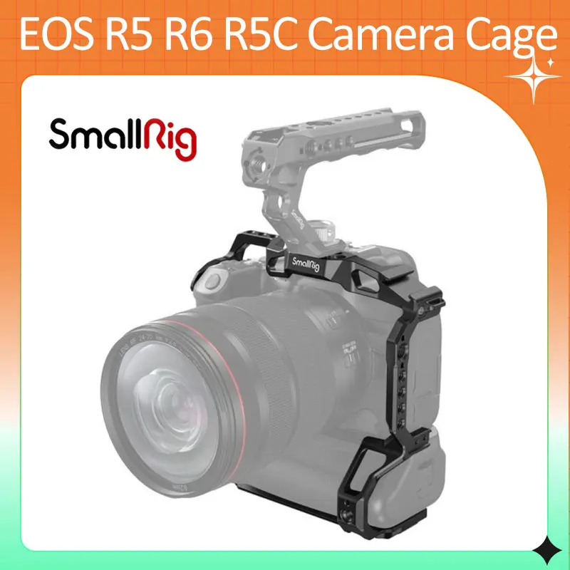 Gabbia Per Fotocamera Smallrig Eos R5 R6 R5C Per Canon Eos R5/R6/R5C Con Impugnatura A Batteria Bg-R10 Pellicola In Alluminio Gabbia Per Videocamera P
