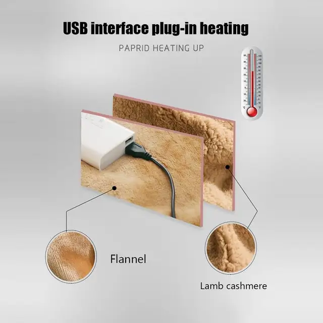 Fűtő Takaró Usb Elektromos Dobás Biztonságos Alacsony Feszültségű Téli Fűtés Meleg Szuper Hangulatos A Kanapé Otthoni Irodájához - Image 2