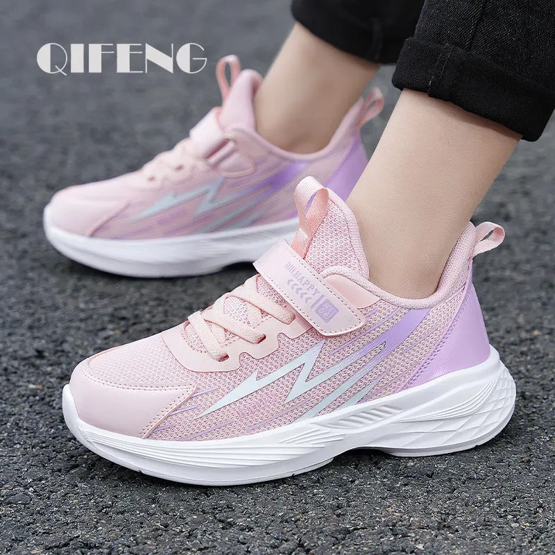 Cute Girls Casual Shoes White Mesh Sneakers Student Kids Summer Sock Footwear Fashion Children Sport Shoes Tenis Autumn 3-15Y cute mushroom print mesh shoes kawaii style leisure soft sole sneaker for kids custom name design portable tenis zapatillas gift