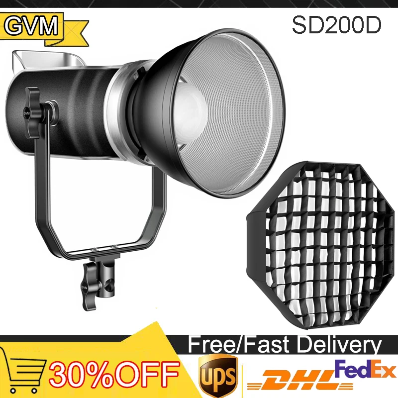 

GVM SD200D 200 Вт Светодиодный светильник с софтбоксом для фотостудии комплект освесветильник с Bluetooth/DMX управлением непрерывный выход света