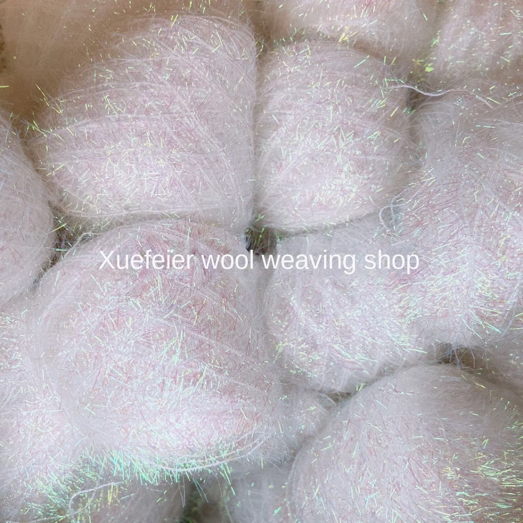 50g/Ball Colourful Glass Silk Yarn Wool Hand Knitting Cord DIY Handcraft Doll Sweater Hat Bag Making Crochet Thread 4
