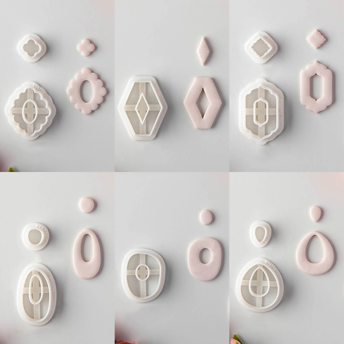 Geometry Series Simple Shape Polymer Clay Earring Cutting Molds Lace Hollow Jewelry Pendant Clay Cutters DIY Decoration Making,polymer clay cutter