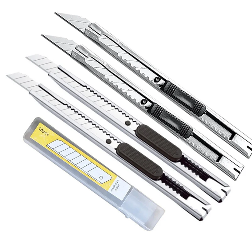 Utility Knife Paper Cutter Box Cutter Cutting Knife Art Knife Art Knife Letter Opener Utility Knife Paper Office Set Diy Cutter Stationery Paper Cutter 9mm Replacement Blade