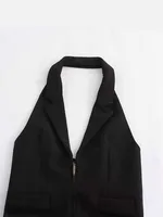 2025 Women Sexy Backless Strapless Halter Corset Tops Side Zipper Lady Slim Camis Female Solid Chic Tops - Image 4