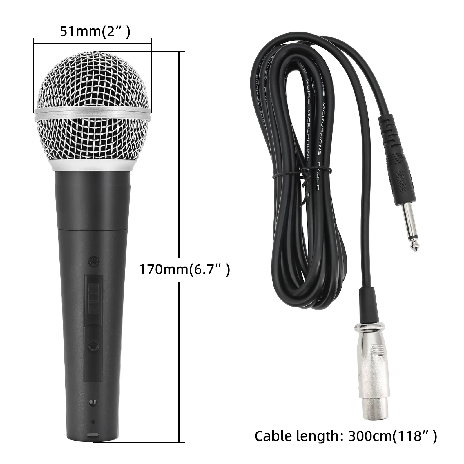 Wired Handheld Microphone Karaoke Speech Sing Performance Handheld Microphone Two Options Include With Switch or No Switch