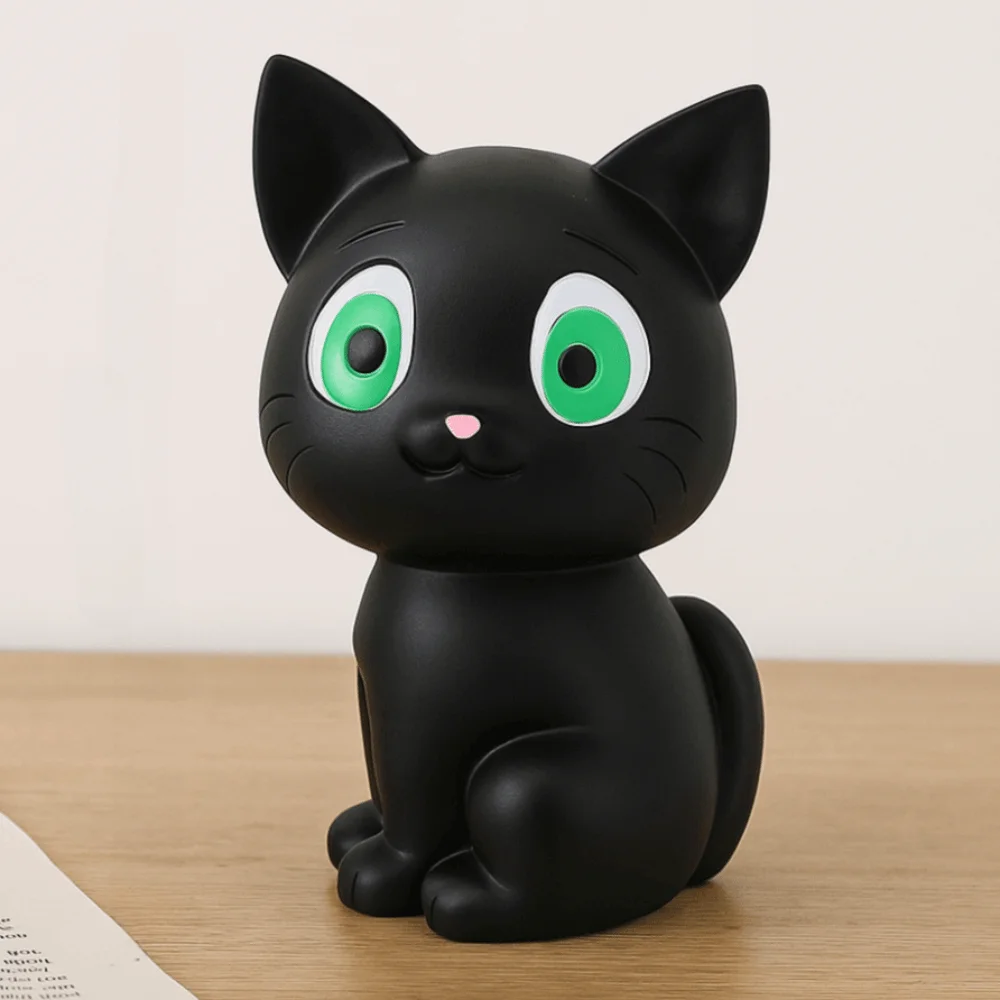Anti Drop Black Cat Piggy Bank Savings Tank Large Capacity Cartoon Cat Money Boxes Decorative Model Cat Model Piggy Bank