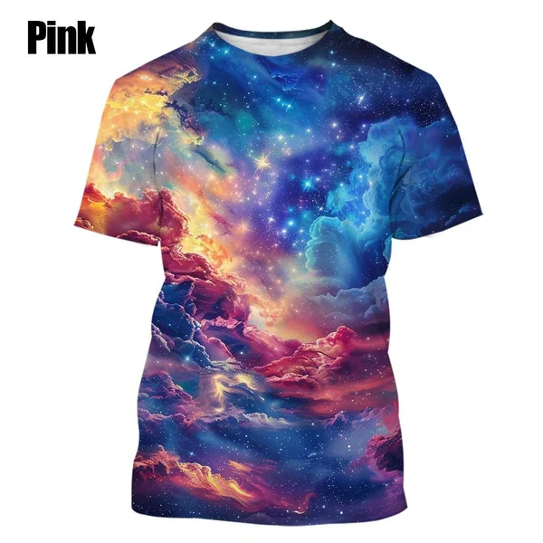 

Fashionable Colorful Cool 3D Printed T-shirt Personality Cool Short Sleeve Casual Cool Round Neck Short-sleeved Top