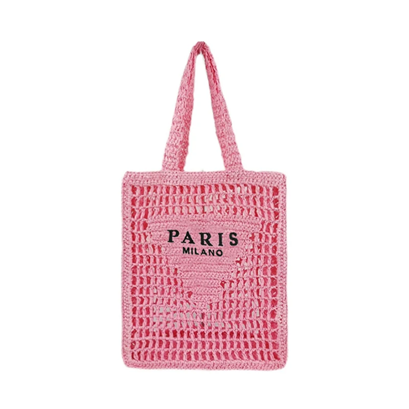 Prada Strohtasche Pink Cloth Handbag